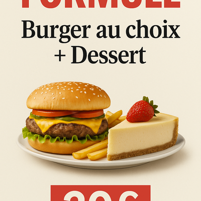 Burger au choix + dessert image