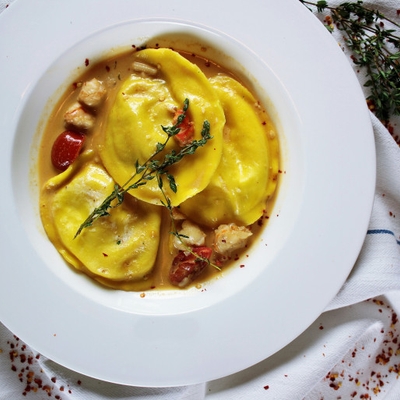 Ravioles de langouste du Cap Corse gratinées image