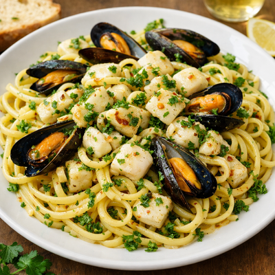 Linguine Duo Seiches et Moules en persillade image