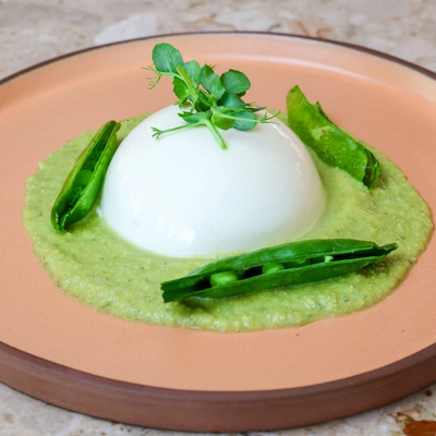 Panna Cotta Chèvre et Petits Pois image
