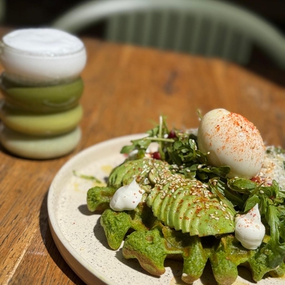 Green waffle image