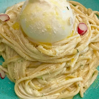 Pâtes pesto burrata image