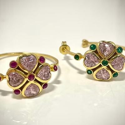 Créoles Coeur en fleur image