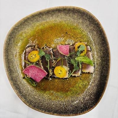 Tataki de thon rouge (ikejime), condiment ponzu et gingembre image