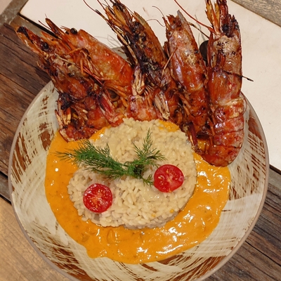 Gambas grillées à la plancha image
