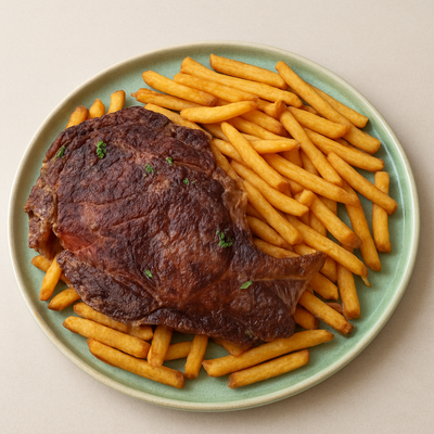 Entrecôte grillée 300G , frites maison image