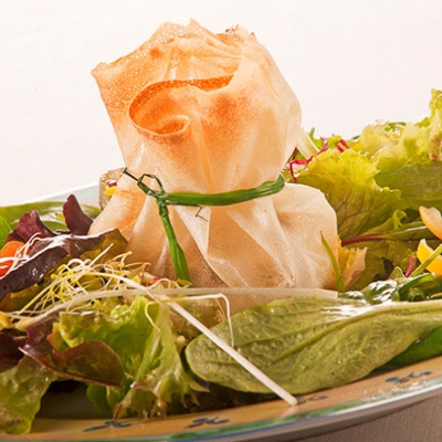 Aumônière chèvre miel pancetta image