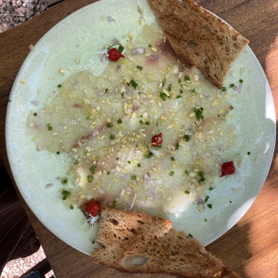 Carpaccio de mérou à la citronnelle sauvage image