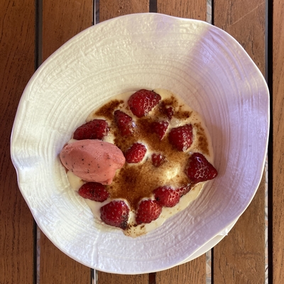 Gratin de fraises et framboises image
