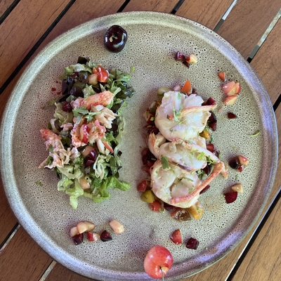 Salade de langouste et cerises image