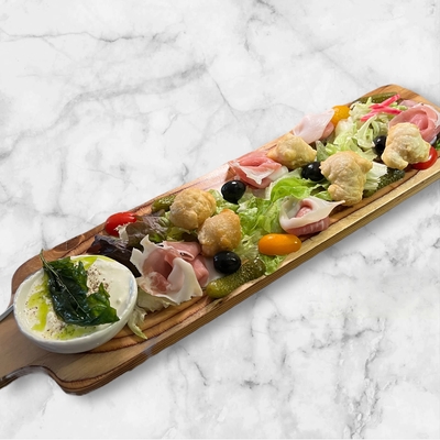 Coccoli e prosciuto di Parma, stracciatella image