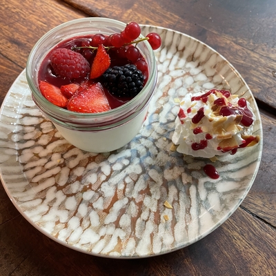 Panacotta fruits rouge image