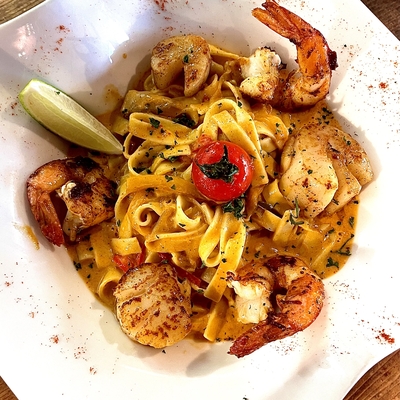 Tagliatelles aux gambas image