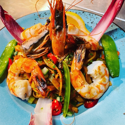 Pâtes aux Gambas Grillées image