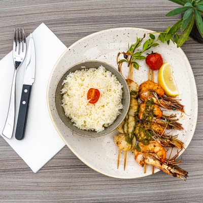 Brochette de Saint-Jacques et Gambas grillées image
