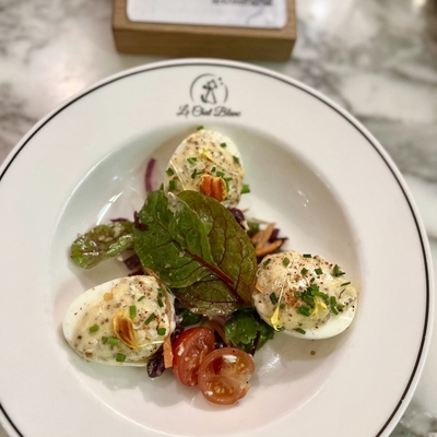 L'Oeuf bio Mayonnaise à la moutarde à l'anciennne, tapenade image