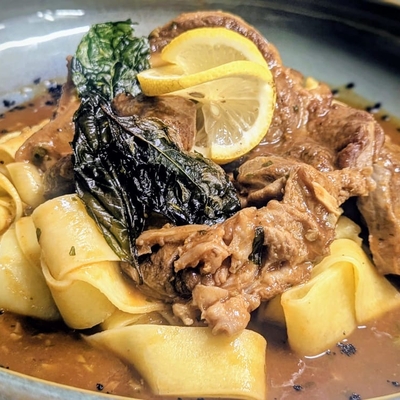 Ossobuco di vitello alla milanese, papardelle image