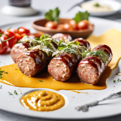 Saucisses de Veau Corse, écrasée de pommes de terre, sauce moutarde à l'ancienne image