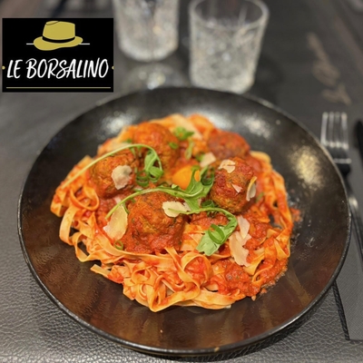 Polpettes maison (Boeuf & Porc), tagliatelles sauce tomate image