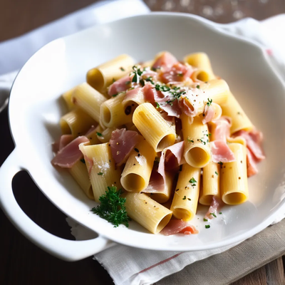 Rigatoni à la crème de Truffe et Jambon truffé image