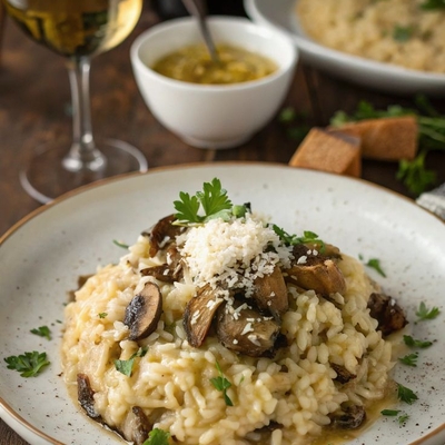 Risotto à l'huile d'anchois, citron et cacao image
