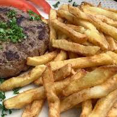 Steak haché frites ou pâte + 1 boule de glace image