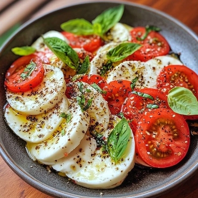 Salade Caprese: mozzarella de bufflonne, tomates et basilic image