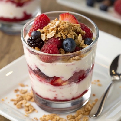 Fruits rouges et yaourt image